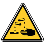 Výstraha, riziko koroze nebo poleptání